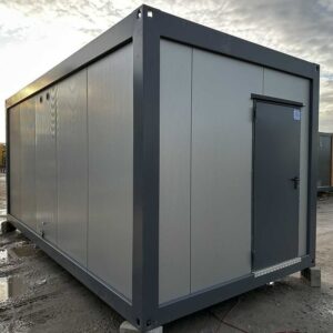 Contenedor sanitario 3×6 – 6 duchas, 2 lavabos